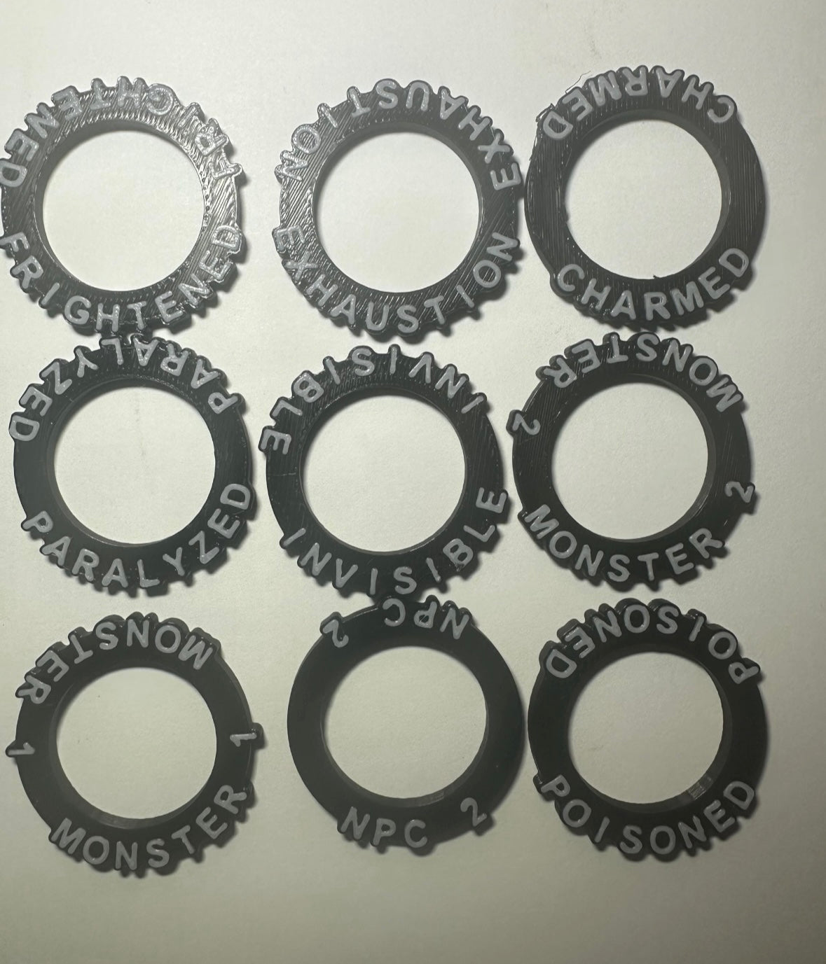 D&D Condition Rings – Status Effect Tracking Rings for Tabletop RPGs - UK delivery included.