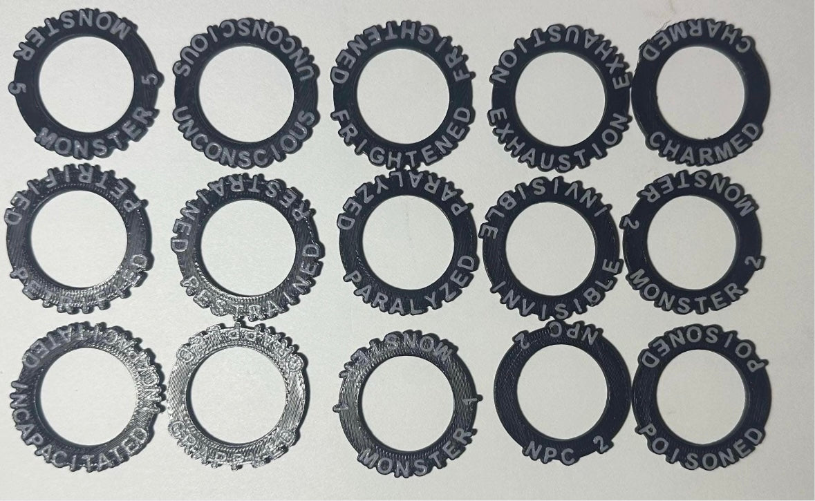 D&D Condition Rings – Status Effect Tracking Rings for Tabletop RPGs - UK delivery included.