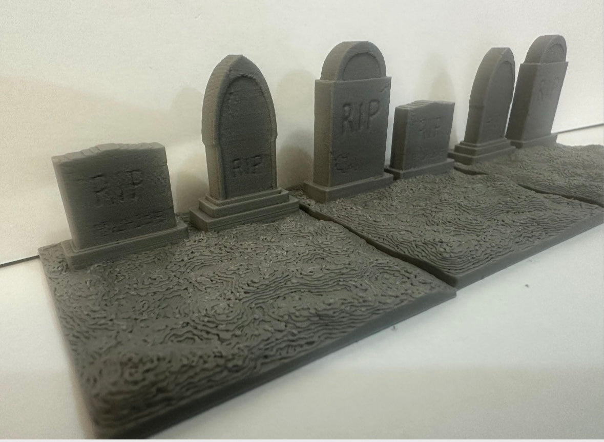 Modular Gothic Graveyard Terrain Tiles – 28–32mm Tabletop Scenery - UK delivery included.