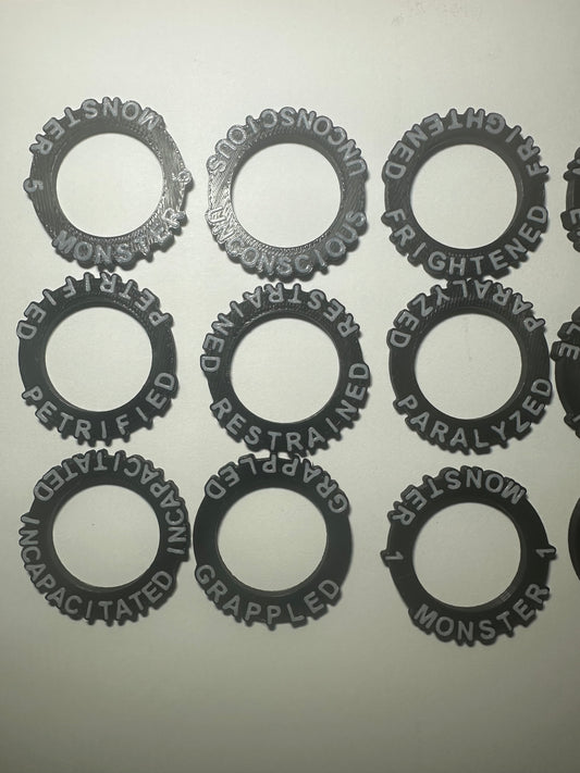 D&D Condition Rings – Status Effect Tracking Rings for Tabletop RPGs - UK delivery included.