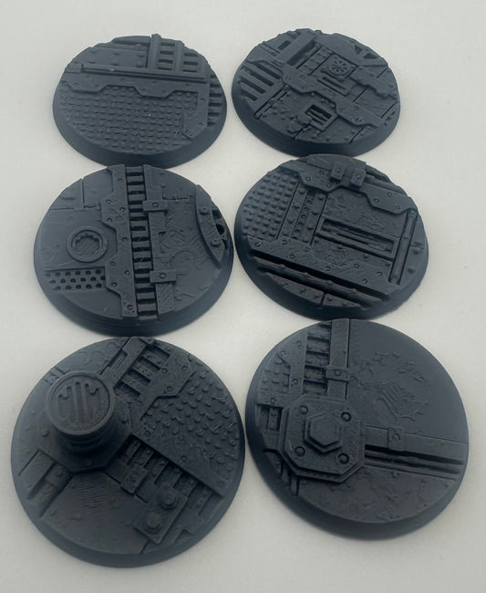 Industrial Detail Bases – Metric Patterned Round Bases Set of 6 - UK delivery included - UK delivery included.