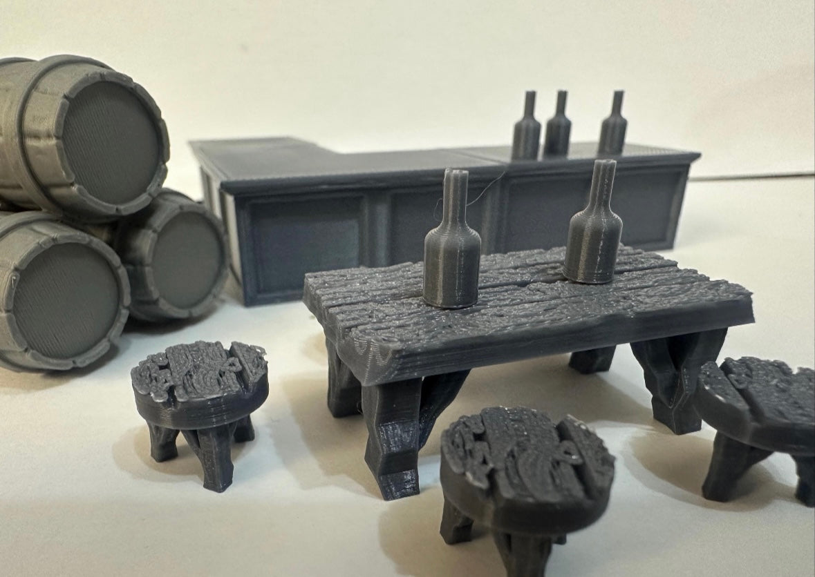 Miniature Tavern Bar Counter – 28 to 32mm Interior Terrain - UK delivery included.