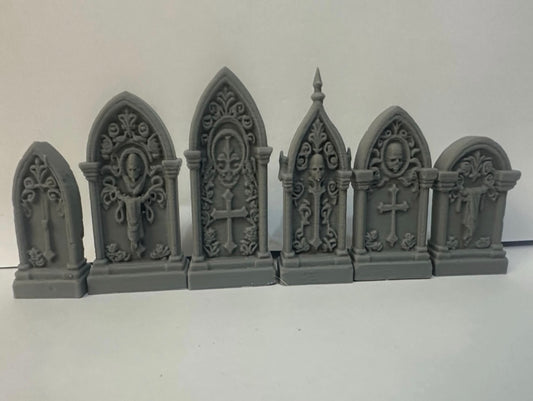 Modular Gothic Gravestones – 6-Piece Graveyard Scatter Terrain Set - UK delivery included.