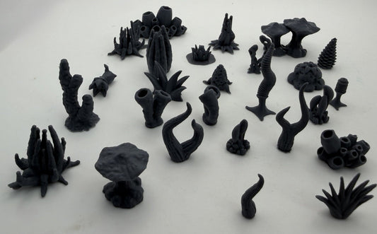 Alien flora greebles: pods, stems and plant forms