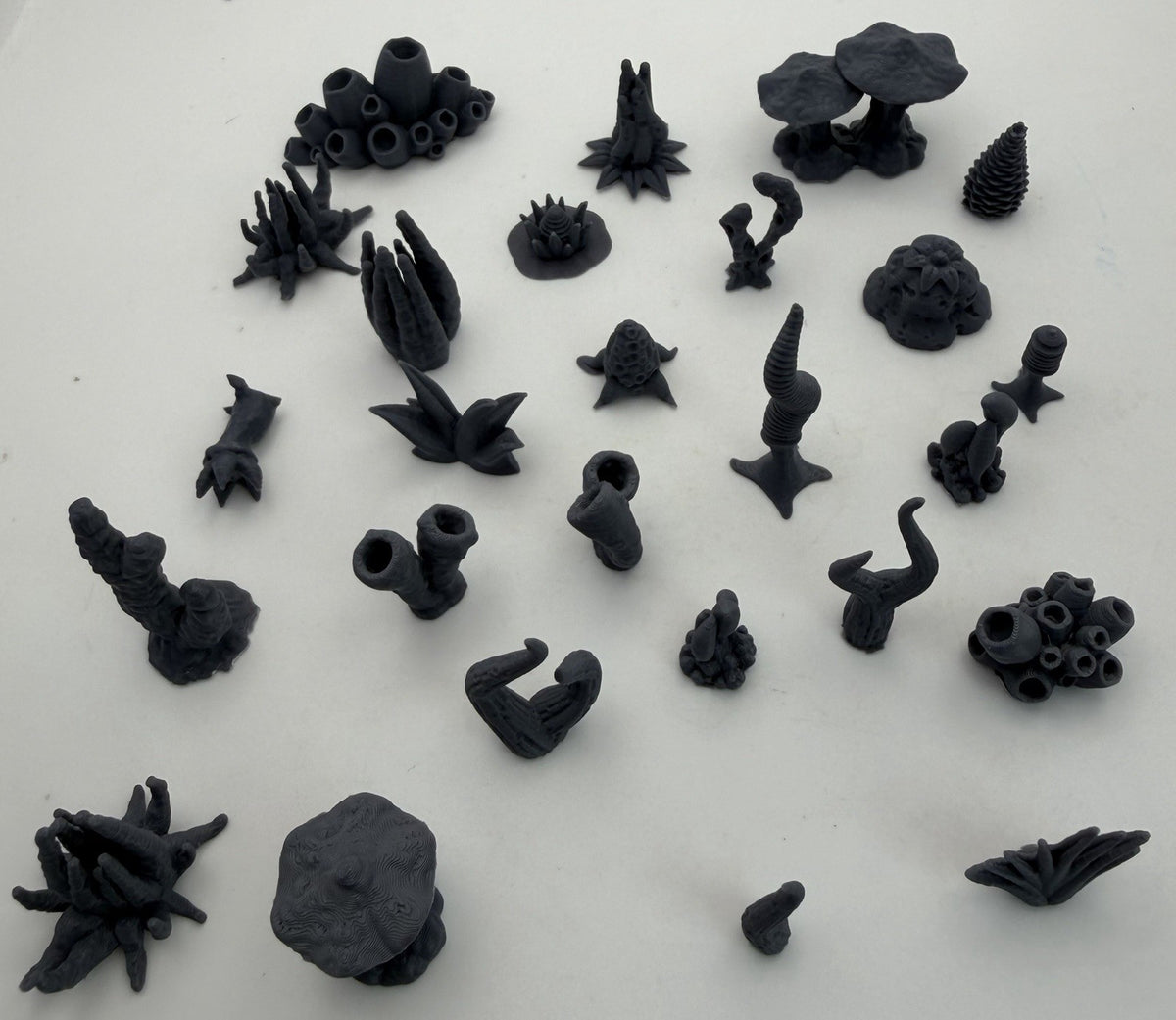 Alien flora greebles spread out to show each piece