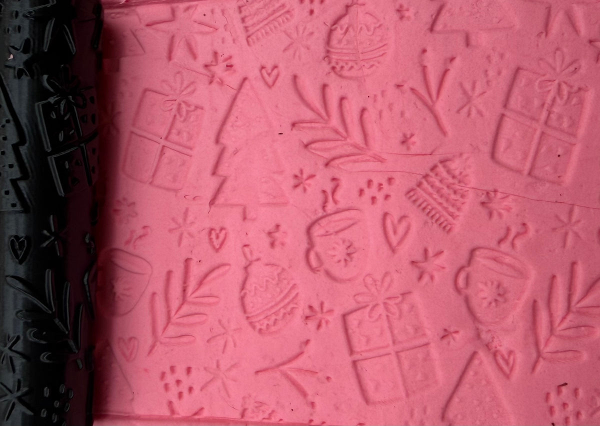 Christmas Doodles Deboss Texture Roller No. 68A