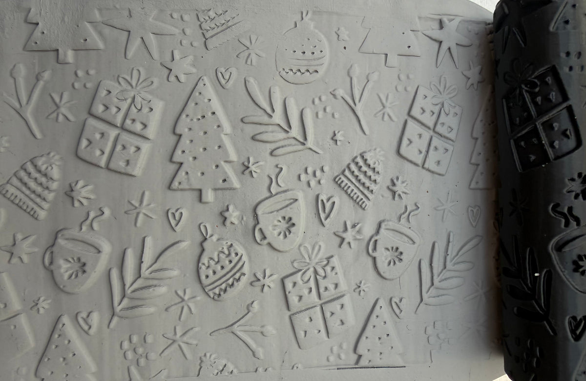 Christmas Doodles Emboss Texture Roller No. 68B
