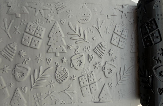 Christmas Doodles Emboss Texture Roller No. 68B