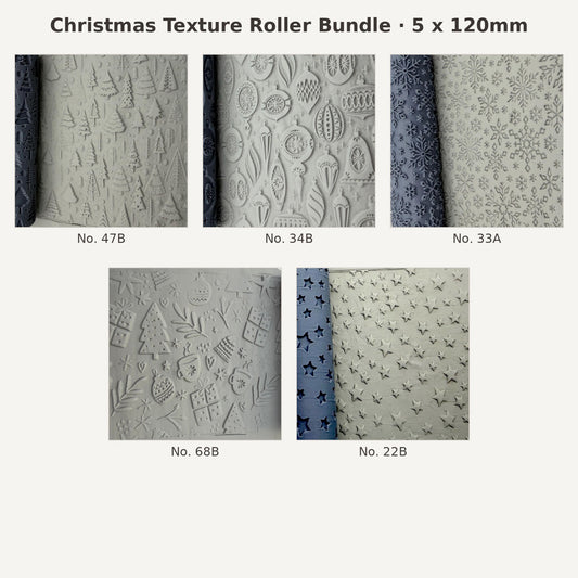 Christmas texture roller bundle, 5 x 120mm