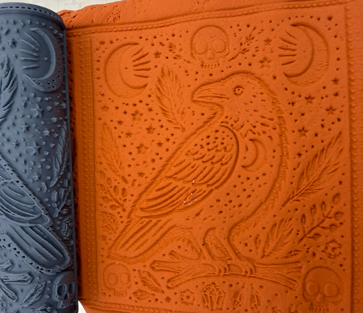 Crow Deboss Texture Roller No. 65A | Clay, Pottery & Baking | 100mm 120mm 135mm