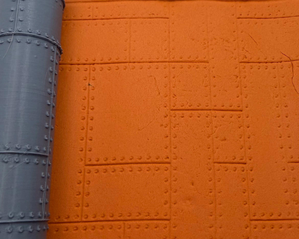 Riveted Metal Panels Deboss Texture Roller No. 38A