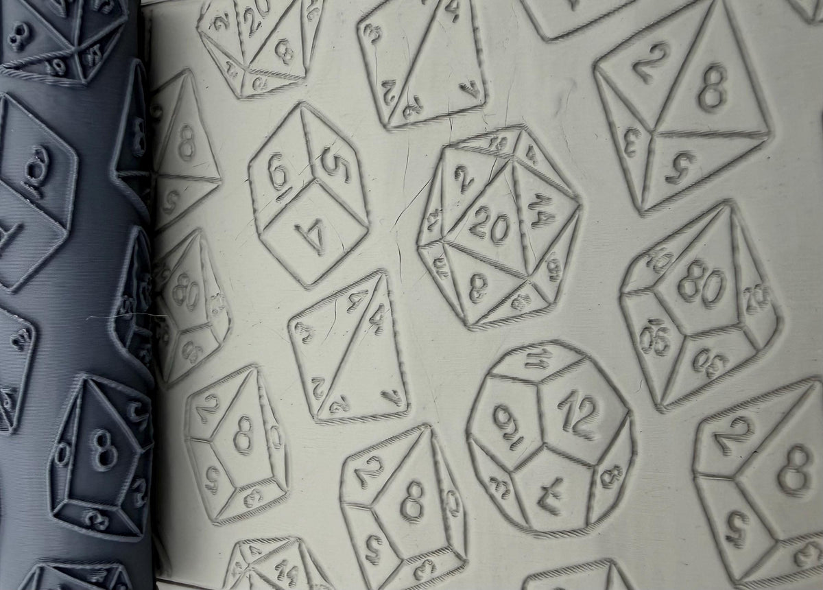 D20 Polyhedral Dice Deboss Texture Roller No. 43A