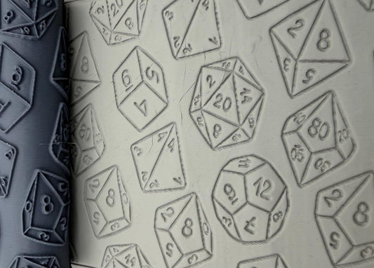 D20 Polyhedral Dice Deboss Texture Roller No. 43A
