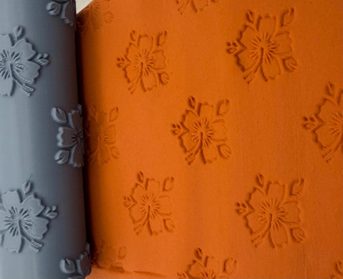 Hibiscus Flower Deboss Texture Roller No. 46A
