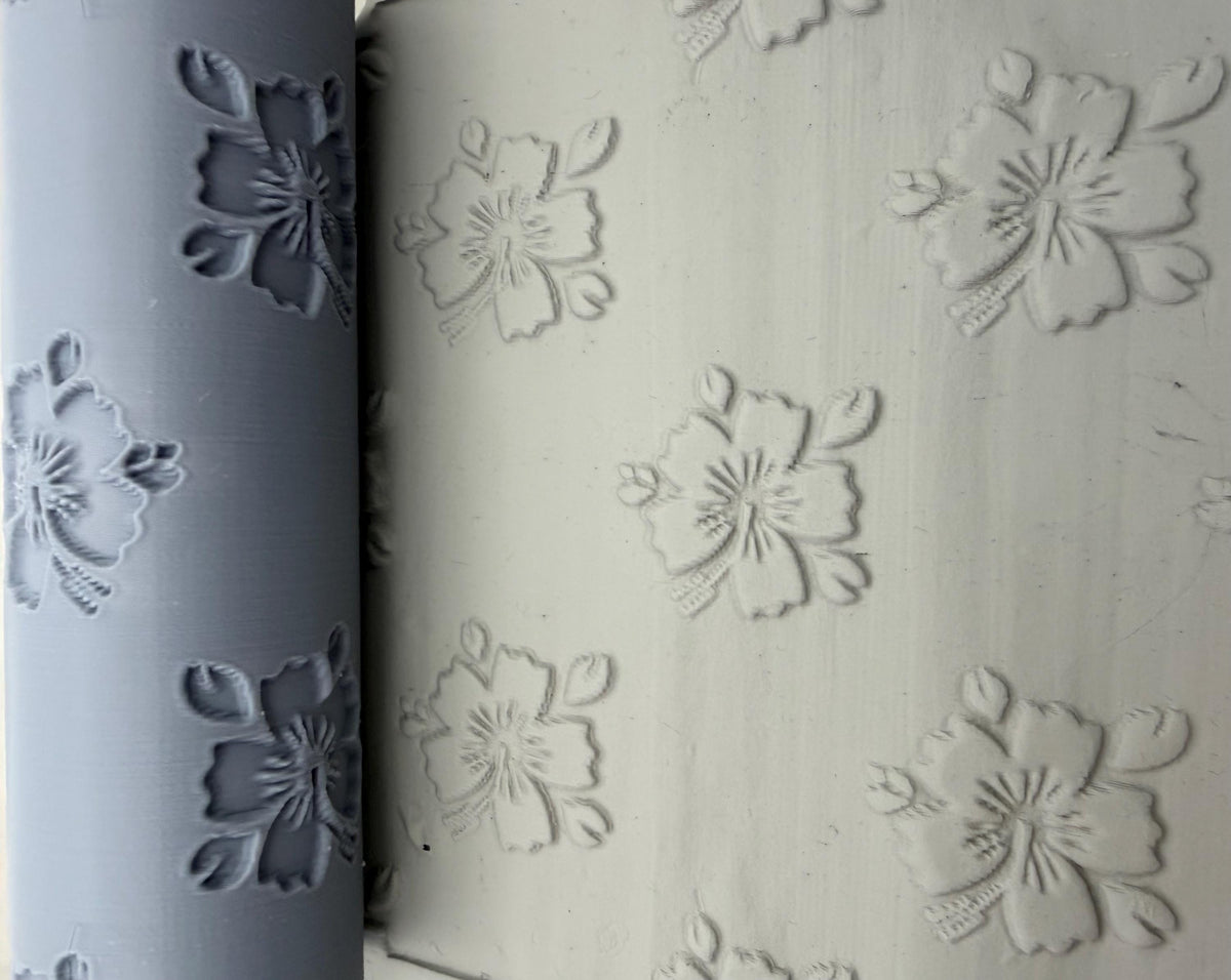Hibiscus Flower Emboss Texture Roller No. 46B