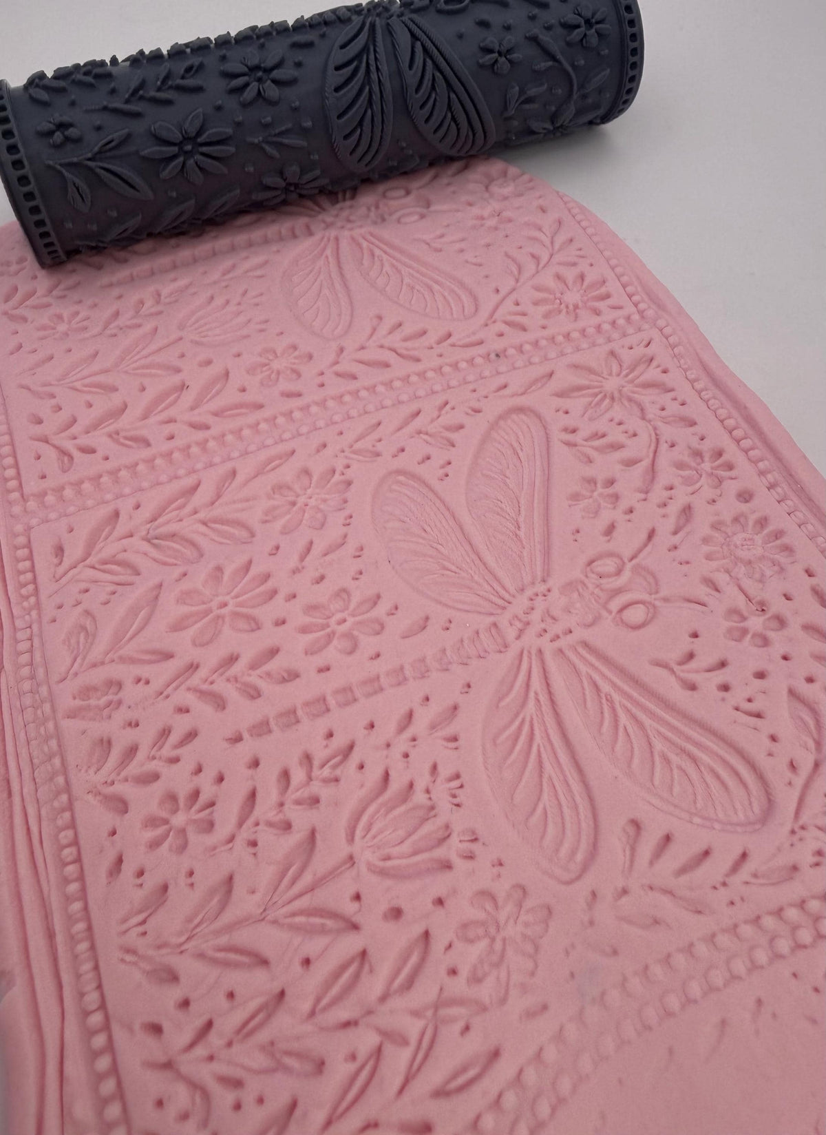 Dragonfly Floral Deboss Texture Roller No. 4A