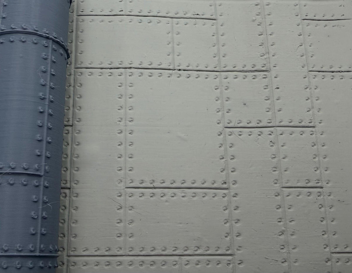 Riveted Metal Panels Deboss Texture Roller No. 38A