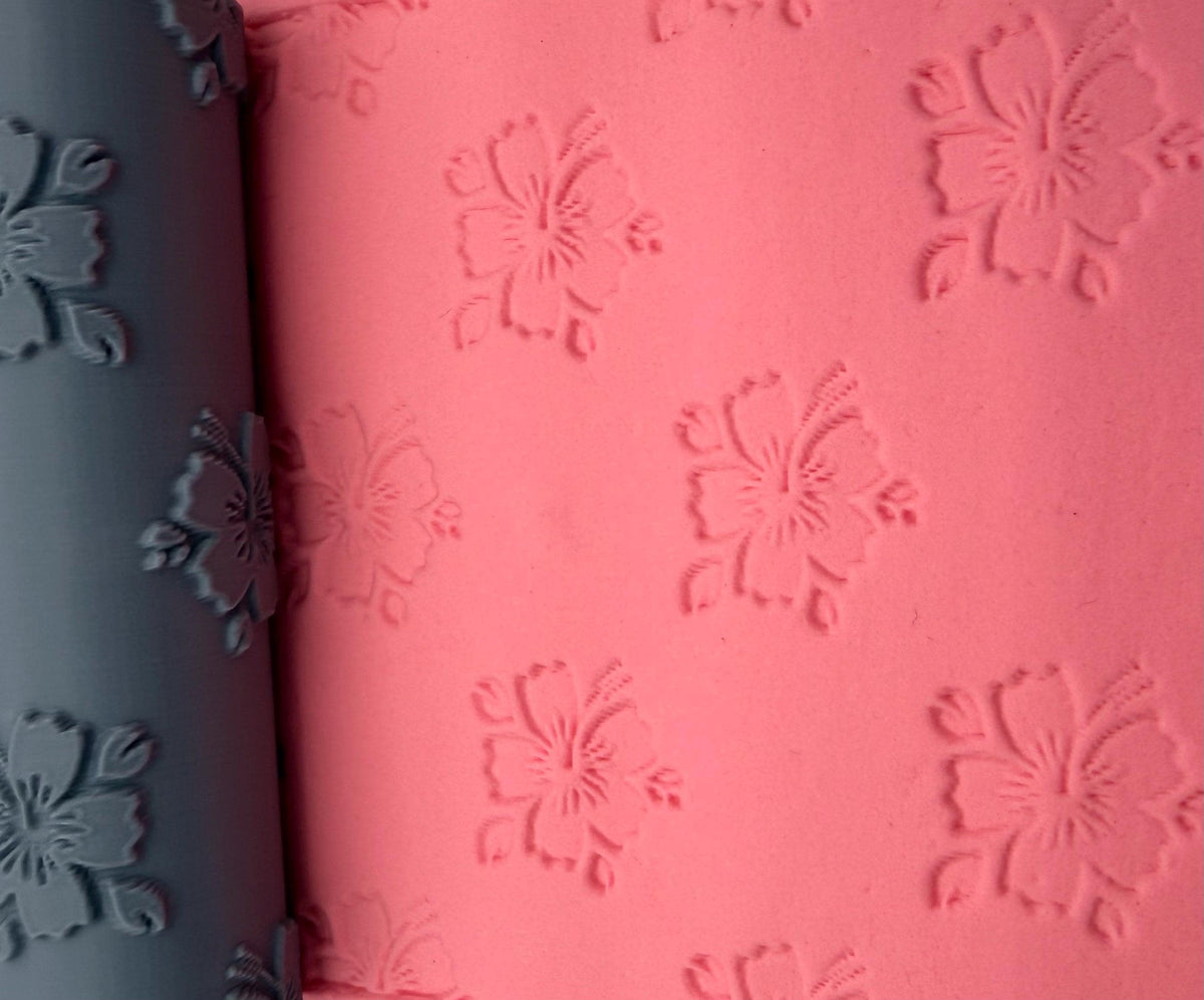 Hibiscus Flower Deboss Texture Roller No. 46A