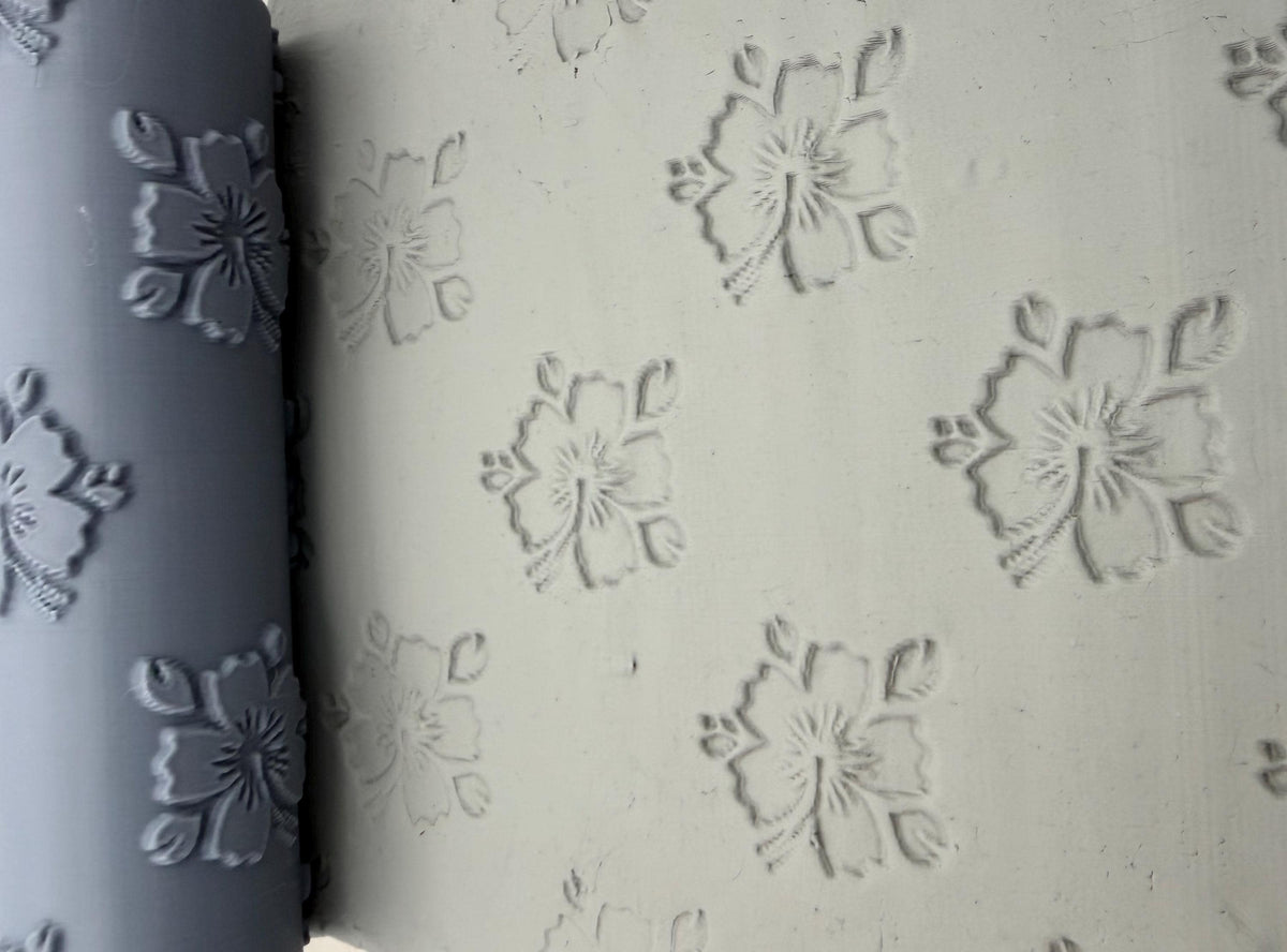 Hibiscus Flower Deboss Texture Roller No. 46A