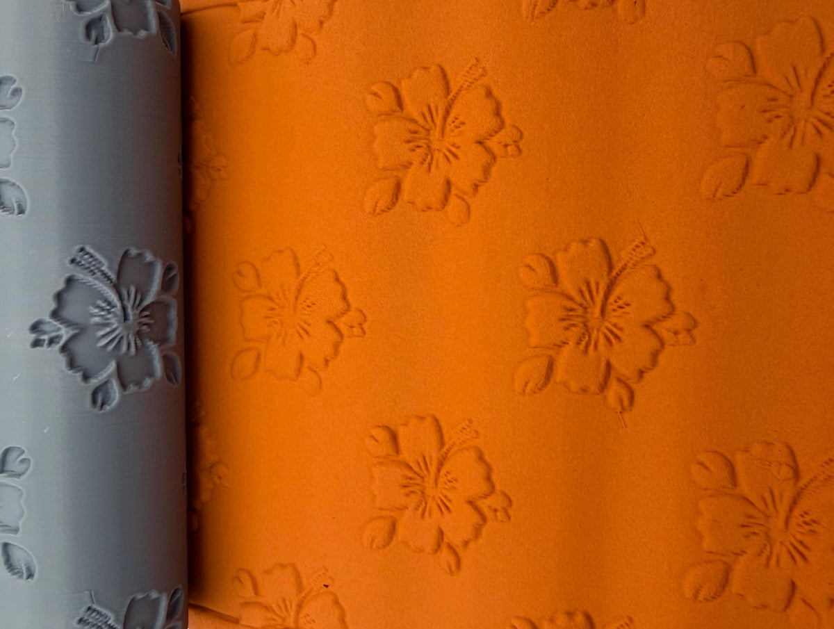 Hibiscus Flower Emboss Texture Roller No. 46B
