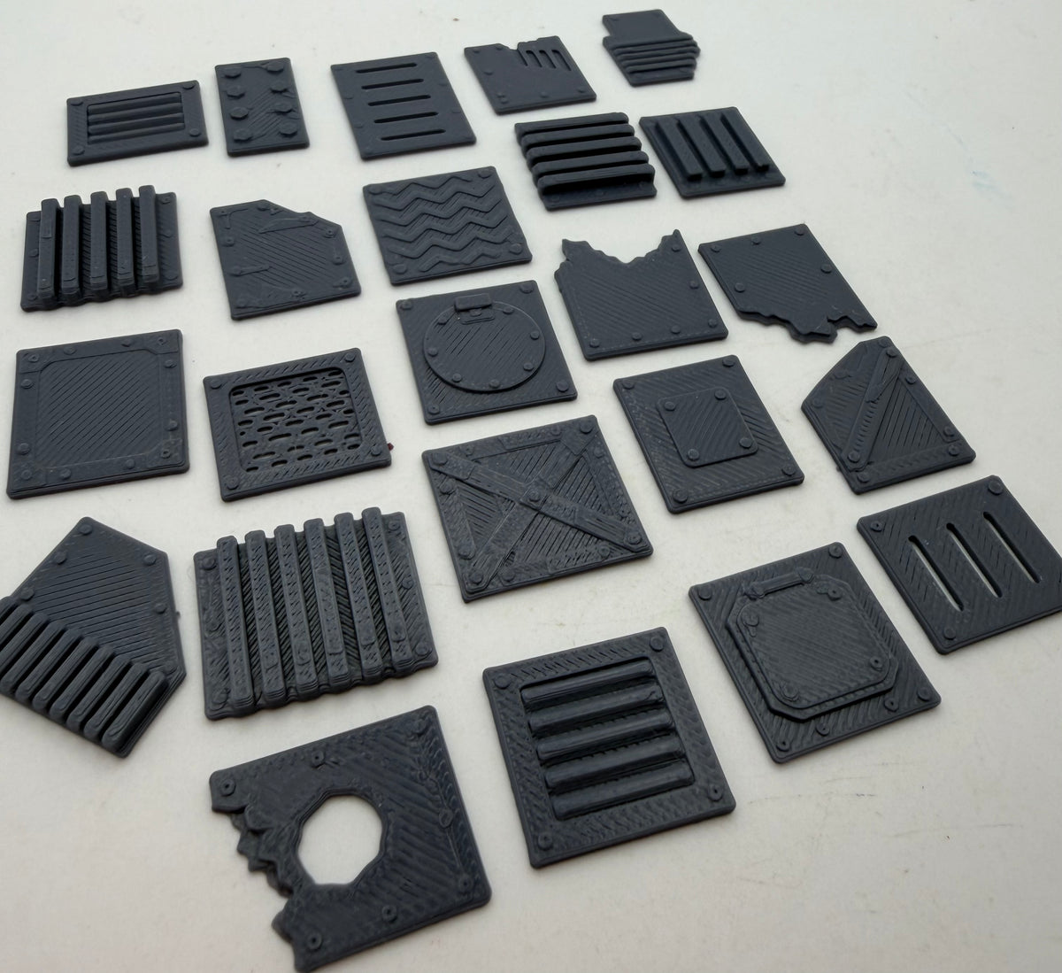 24pc Industrial Greebles - sci-fi panels, vents, grilles and hatches