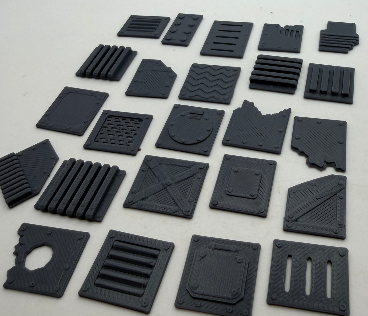 24pc Industrial Greebles - sci-fi panels, vents, grilles and hatches