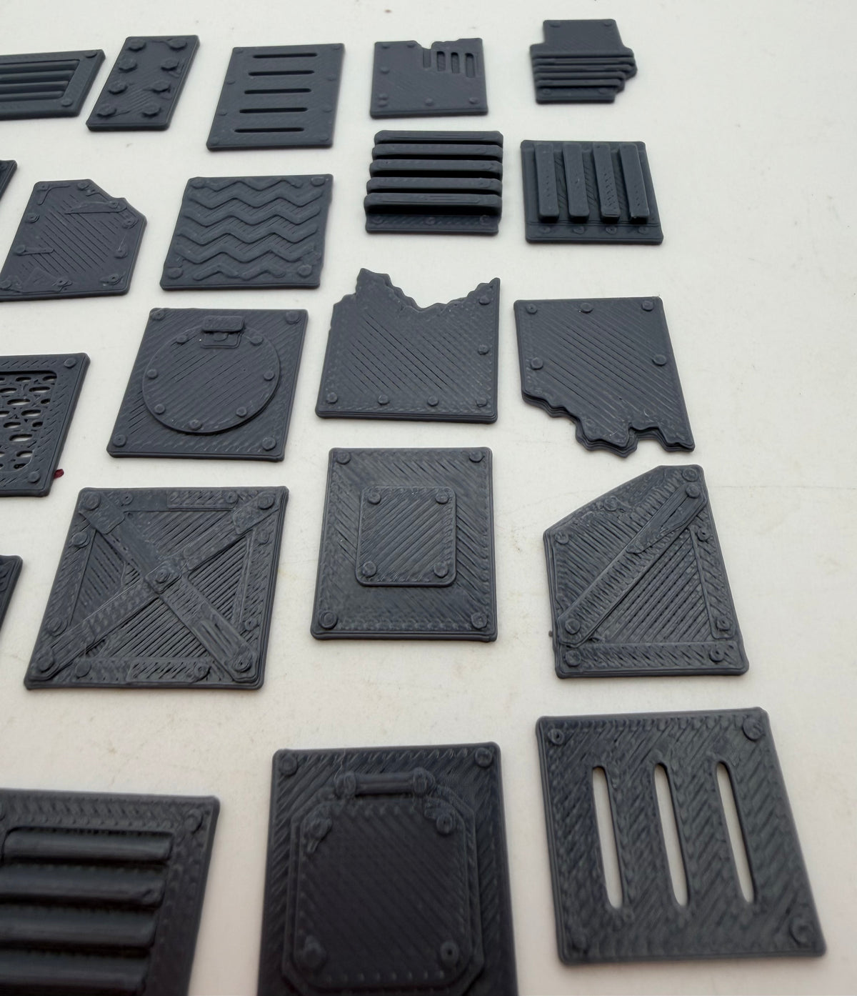 24pc Industrial Greebles - sci-fi panels, vents, grilles and hatches