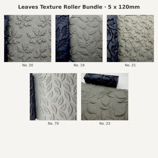 Leaves texture roller bundle, 5 x 120mm