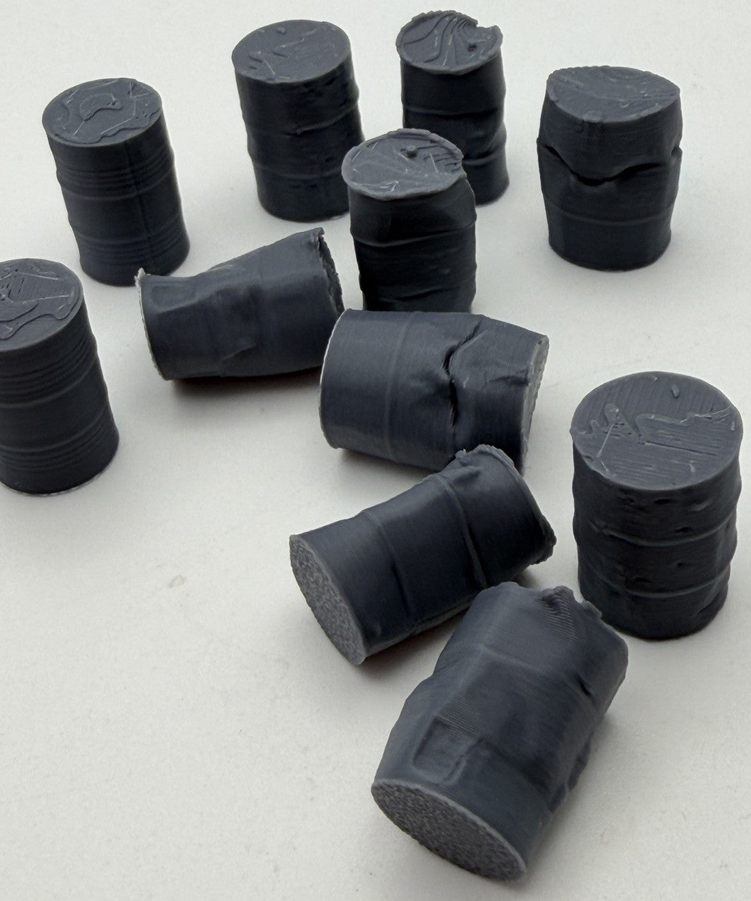 Mixed oil drums scattered as battlefield terrain