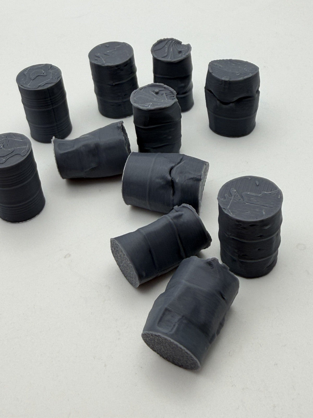 Small group of mixed oil drums from a higher angle