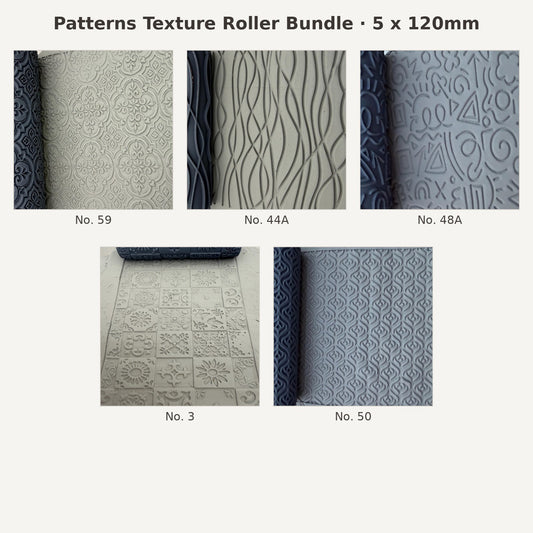 Patterns texture roller bundle, 5 x 120mm