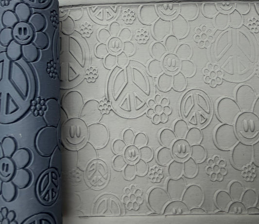 Peace & Flowers Deboss Texture Roller No. 72A