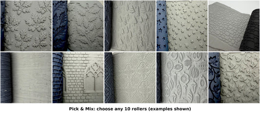 Pick & Mix 10 x 120mm texture rollers, example designs