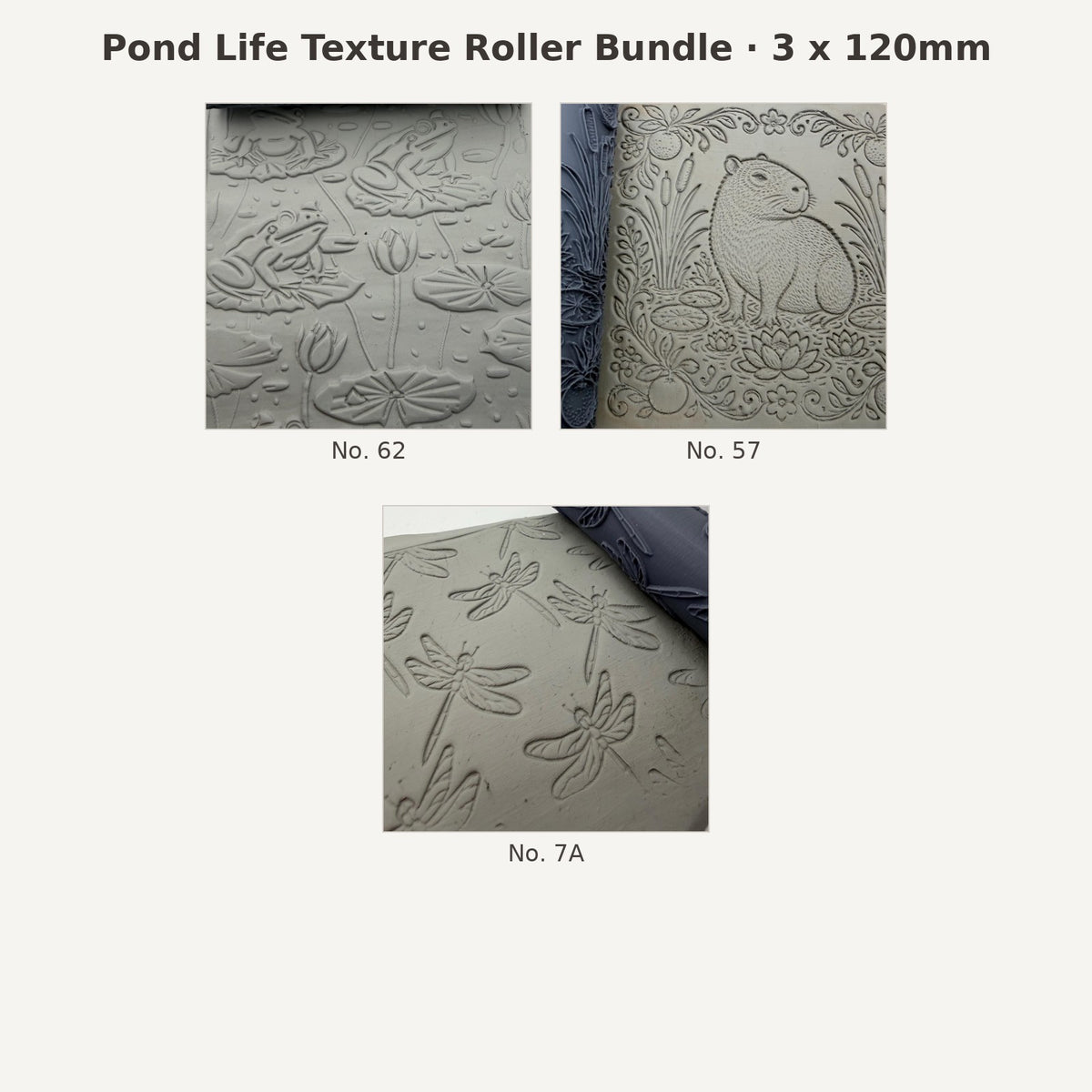 Pond Life texture roller bundle, 3 x 120mm