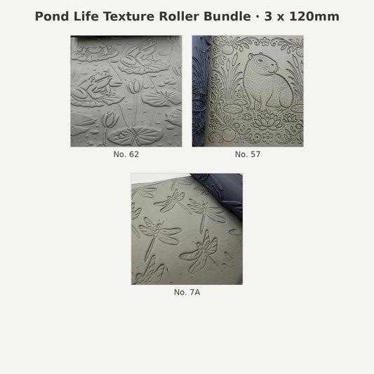 Pond Life texture roller bundle, 3 x 120mm