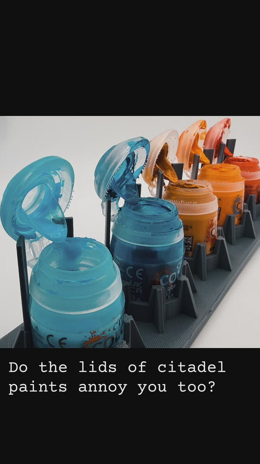 Citadel Style Multi Paint Pot Holder Keeps Lids Open for Painting