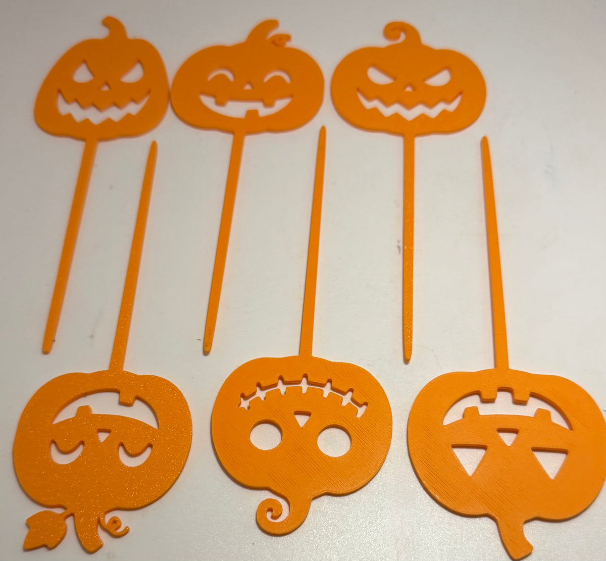 Orange pumpkin cupcake topper set