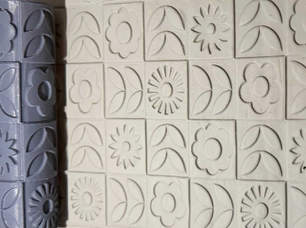 Retro Flower Tiles Texture Roller No. 76A