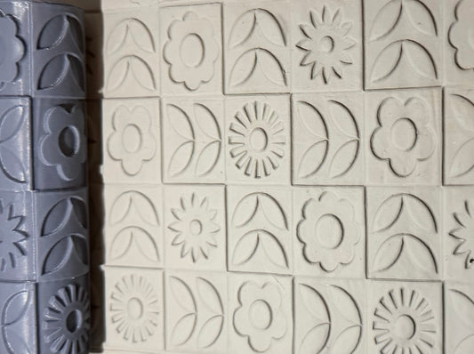 Retro Flower Tiles Texture Roller No. 76A