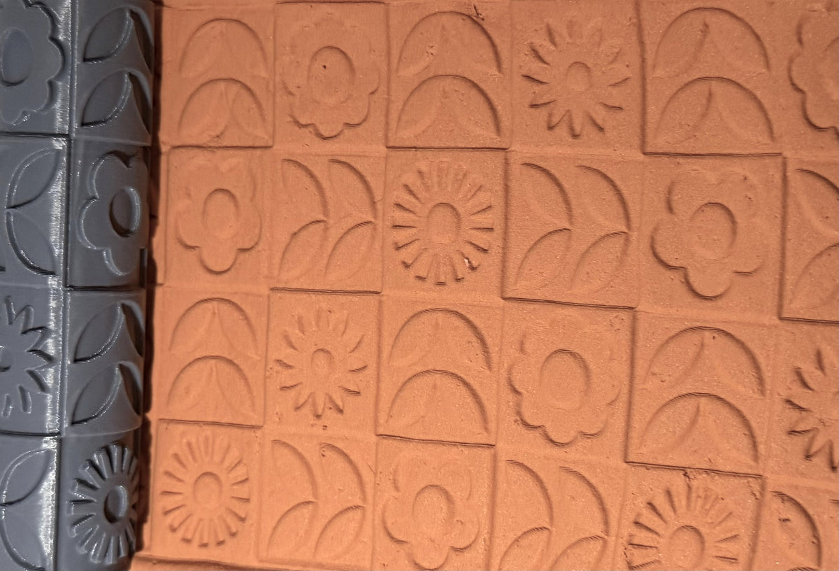 Retro Flower Tiles Texture Roller No. 76A