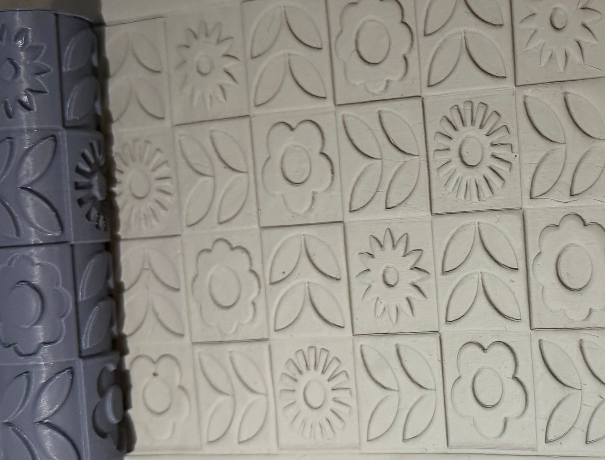 Retro Flower Tiles Texture Roller No. 76B