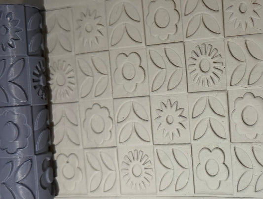 Retro Flower Tiles Texture Roller No. 76B