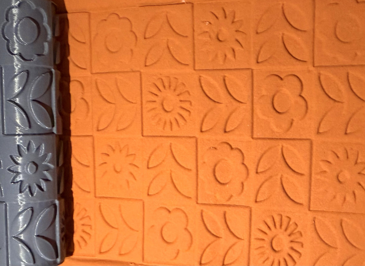 Retro Flower Tiles Texture Roller No. 76B