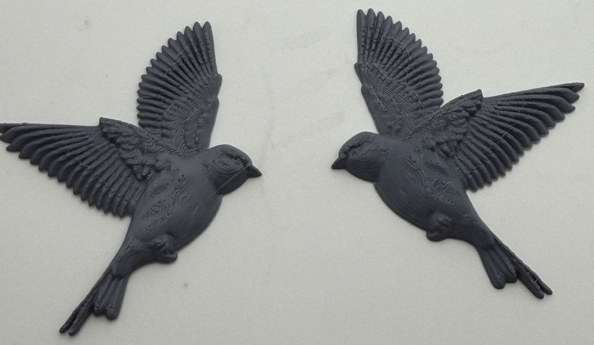 Style 1 White Flying Bird Applique Pair