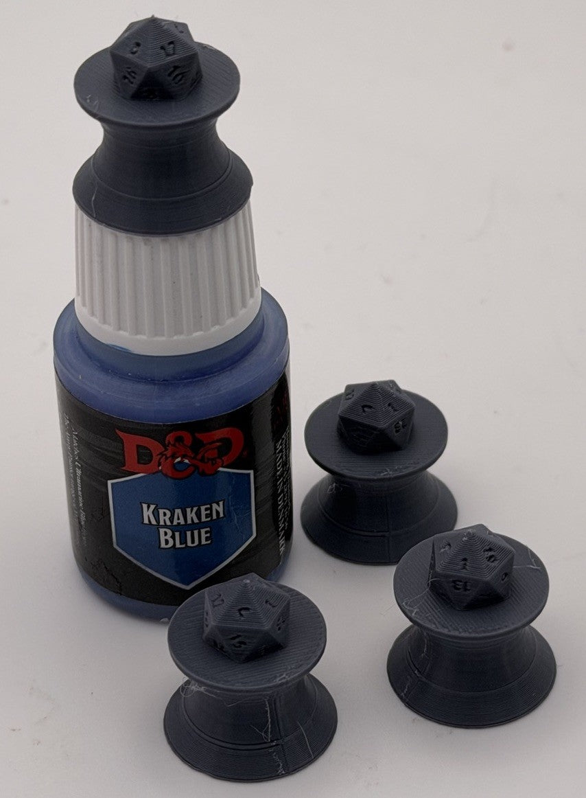 D20 Paint Cap Swatches for Vallejo & Army Painter Dropper Bottles
