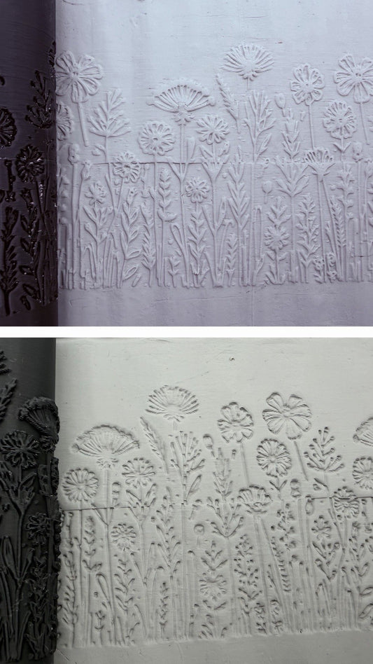 Wildflower Meadow Emboss & Deboss Texture Roller Pair No. 30