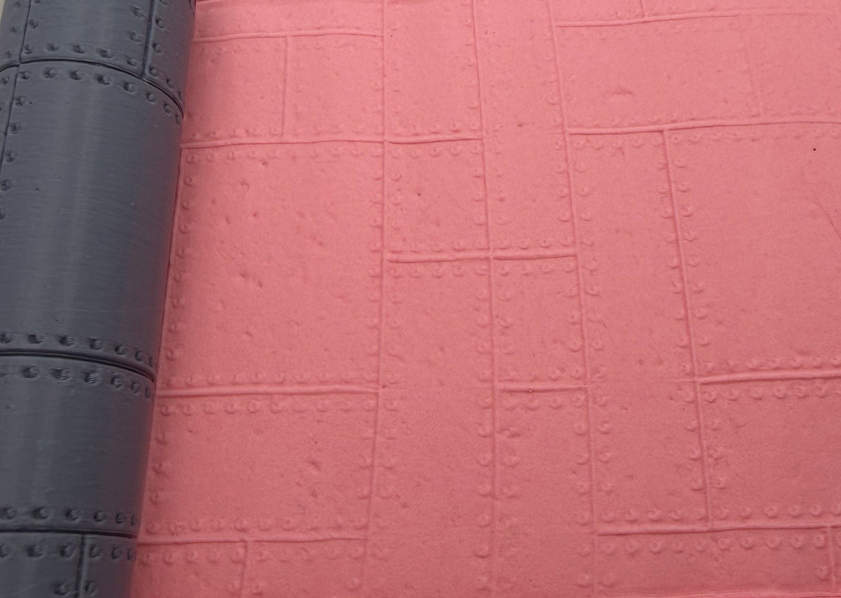Riveted Metal Panels Emboss & Deboss Texture Roller Pair No. 38