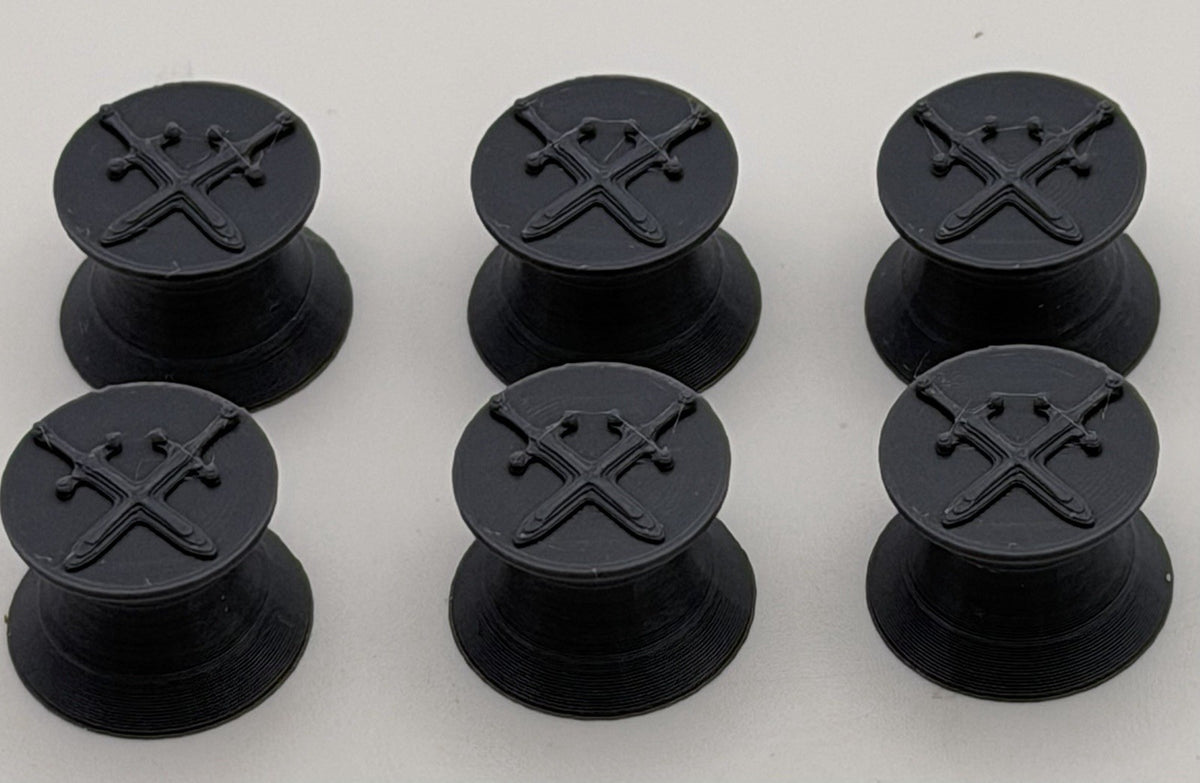 Crossed Swords Paint Cap Swatches for Vallejo & Army Painter Bottles