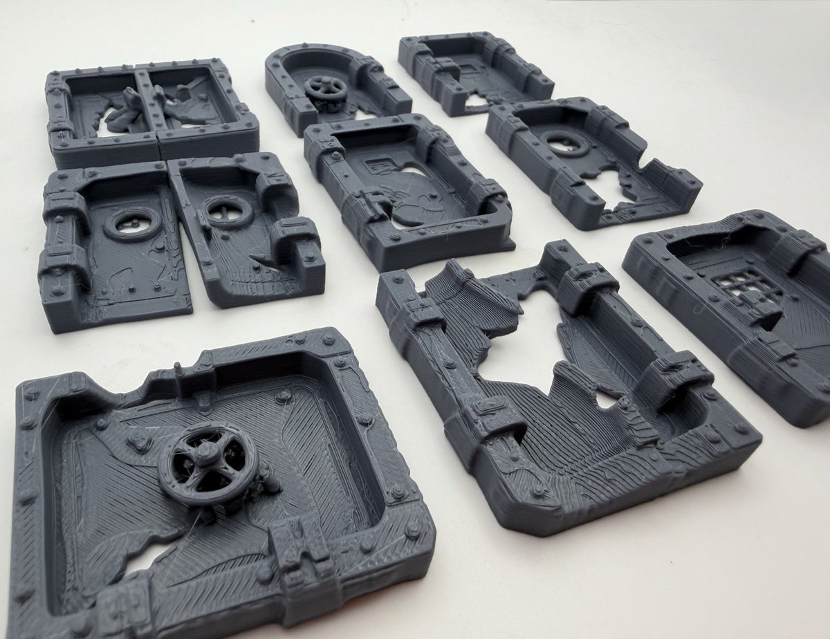 Damaged Industrial Wall Panels Sci-Fi Tabletop Terrain 28mm 32mm RPG
