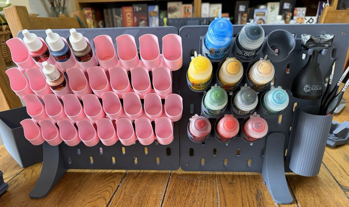 Freestanding Pegboard Paint Station